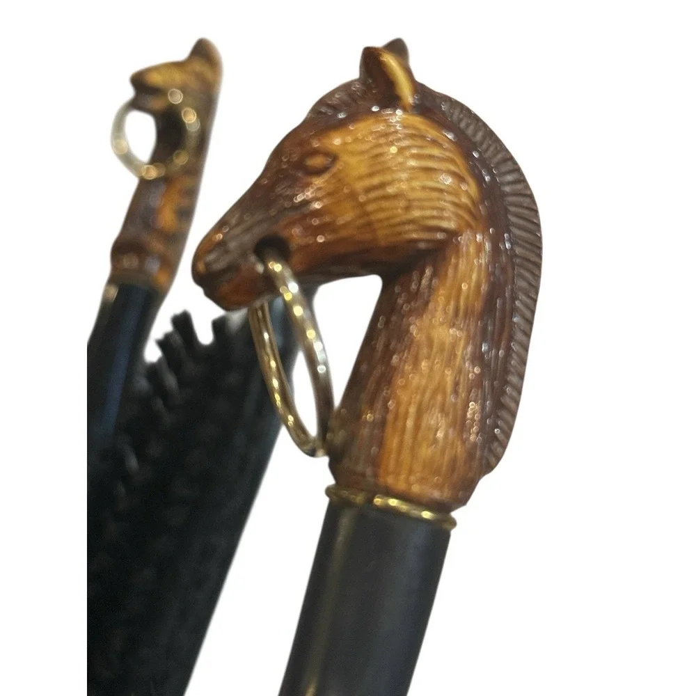 Vtg Florida Horse Head Souvenir Brush & Shoe Horn Set Equestrian Decor Lot of 4